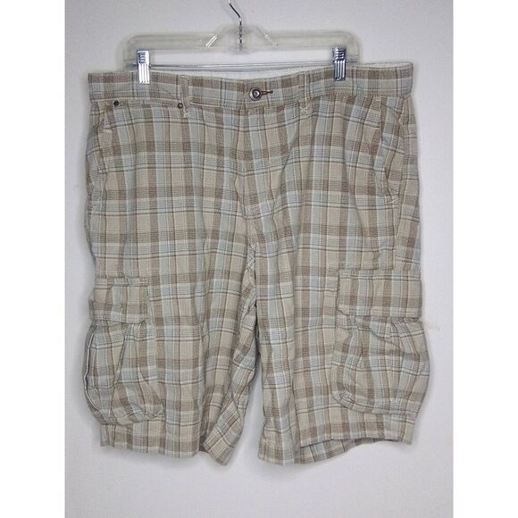 Tommy Bahama 100% Cotton Denim Plaid Cargo Shorts Size 38 - Picture 1 of 6